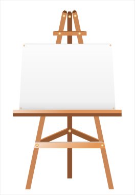 bir şövale üzerinde beyaz canvas.