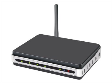 Kablosuz yönlendirici beyaz arkaplanda izole edildi