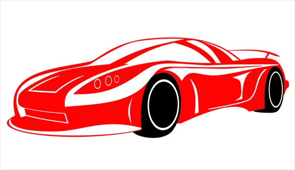 Bil siluett på en vit bakgrund — Stock vektor