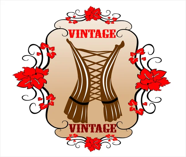 Corsé vintage — Archivo Imágenes Vectoriales