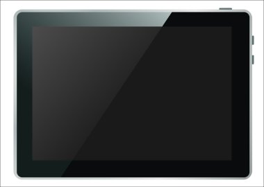 Beyaz arka plan üzerinde izole gerçekçi tablet pc bilgisayar. vektör