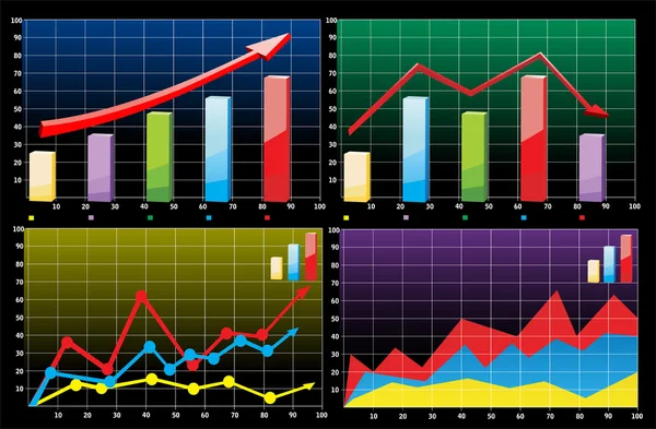 Wykresy biznesowe — Wektor stockowy