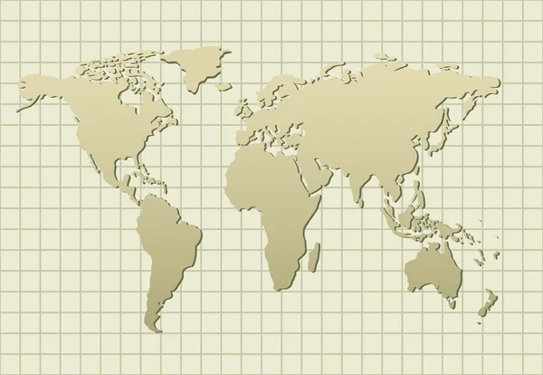 Mappa del mondo illustrazione — Vettoriale Stock