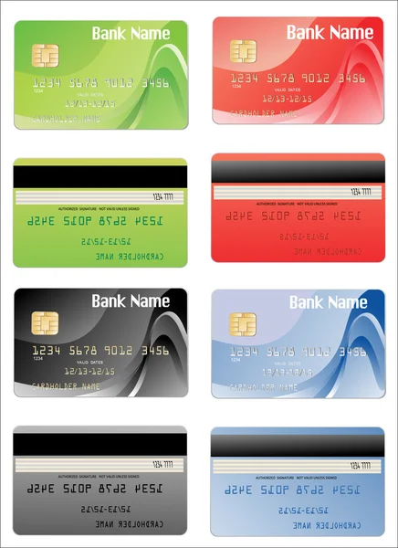Karty kredytowe, na białym tle, wektor — Wektor stockowy