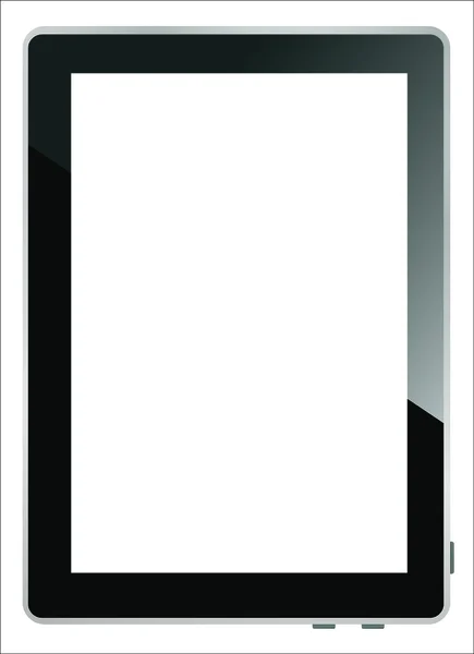 现实 tablet pc 计算机与孤立在白色背景上的空白屏幕。矢量 — 图库矢量图片