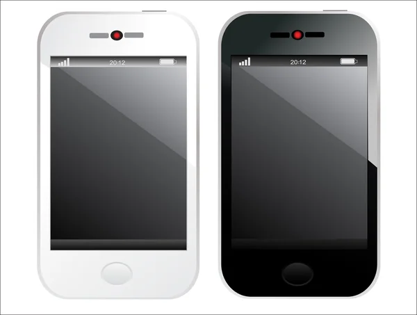 Twee geïsoleerde smartphones met touchscreen. — Stockvector