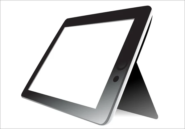 Computer tablet realistico con schermo vuoto isolato su sfondo bianco — Vettoriale Stock