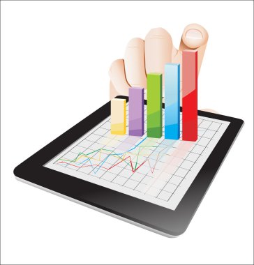 Tablet ekran grafik ve yardım.