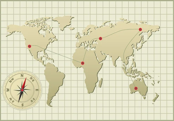 Ilustración del mapa mundial — Vector de stock