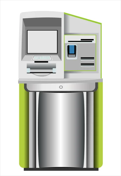 Automated teller machine isolated on white — Stock Vector