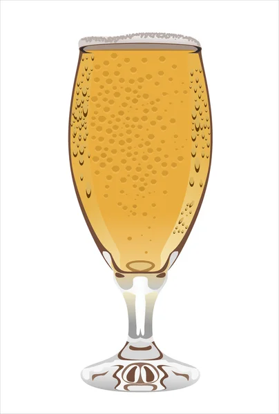 Glass with beer on white background — Stock Vector