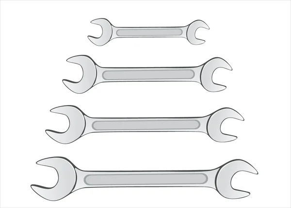 Vector hand wrench tool or spanner — Stock Vector