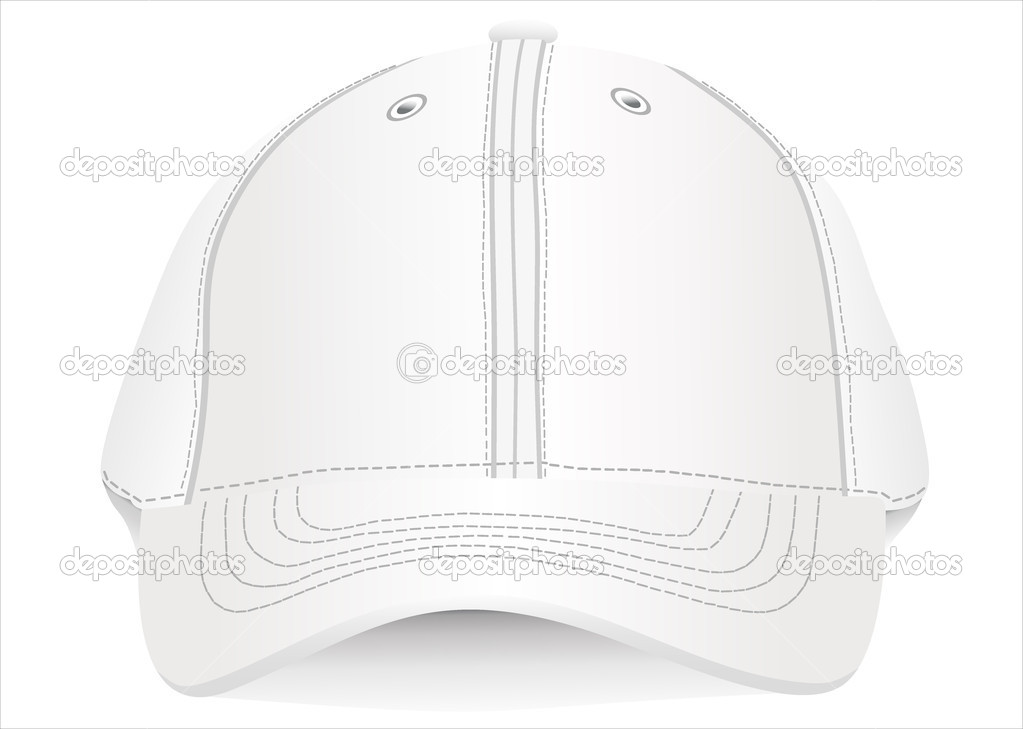 White cap isolated vector illustration on white background Stock Vector