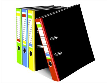 Beyaz arka plan üzerinde izole office klasörler