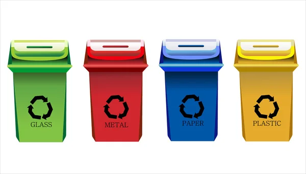 Recycle Bins Isolated — Stock Vector