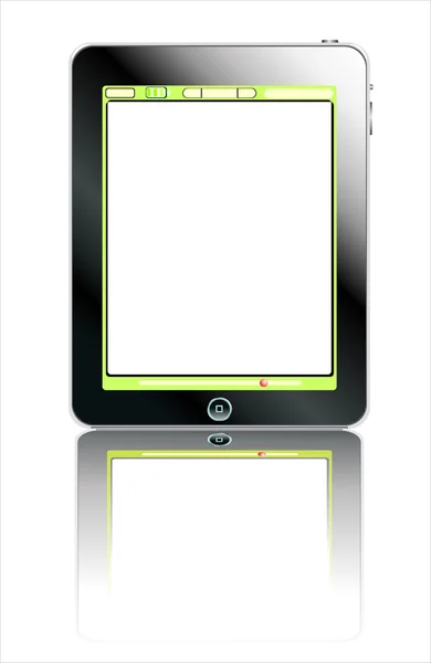 Tablet PC realista con pantalla en blanco aislada sobre fondo blanco. — Vector de stock