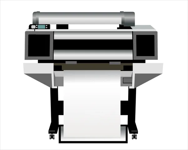 Impressora laser isolada sobre fundo branco —  Vetores de Stock