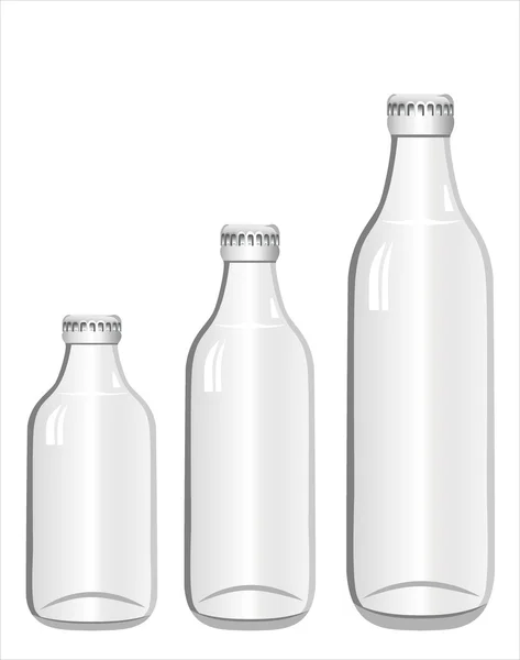 Collecte de bouteilles en verre vides, isolées — Image vectorielle