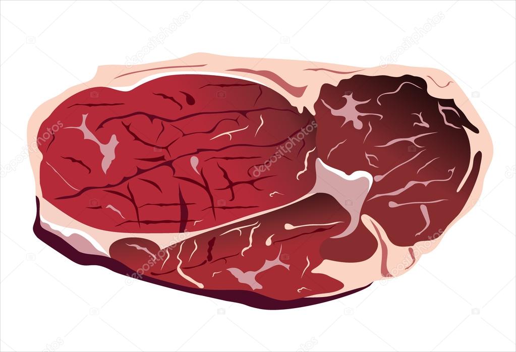 beef steak on white. Isolated