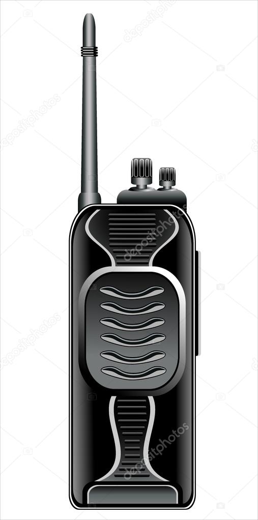 Professional walkie talkie. Isolated on white background