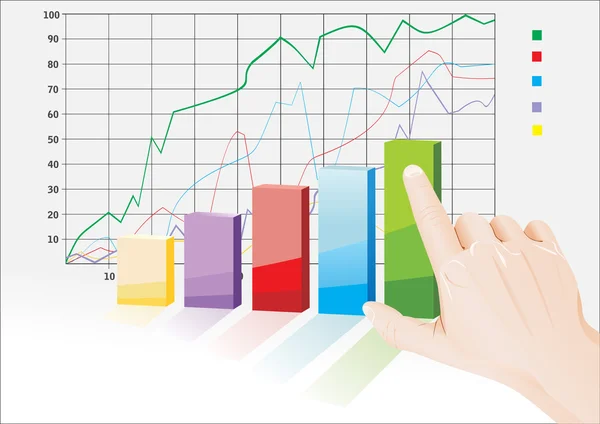 Mão e gráficos —  Vetores de Stock