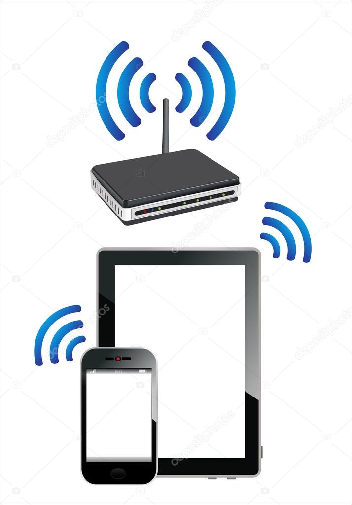 Home wifi network. Internet via router on phone and tablet pc.