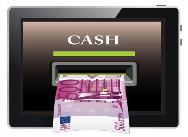 Online fizetés a tabletta pc fogalom. Elszigetelt fehér background — Stock Vector