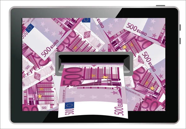 Online betalingen in tablet pc concept.isolated op witte achtergrond — Stockvector