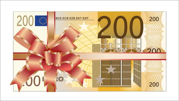 Regalo en euros — Vector de stock