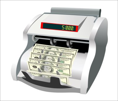 elektronik para sayaç üzerinde beyaz, dolar ile izole