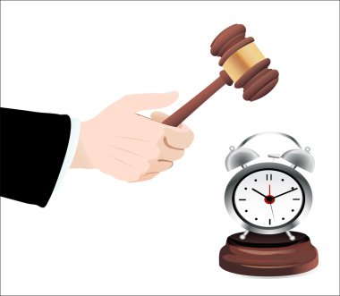 el tokmak ve saatin üzerinde beyaz izole