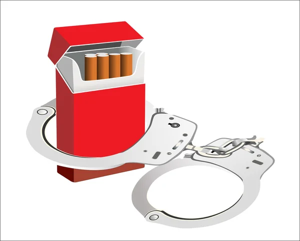 Cigarette isolé sur fond blanc. Dépendance aux manacles fumeurs — Image vectorielle