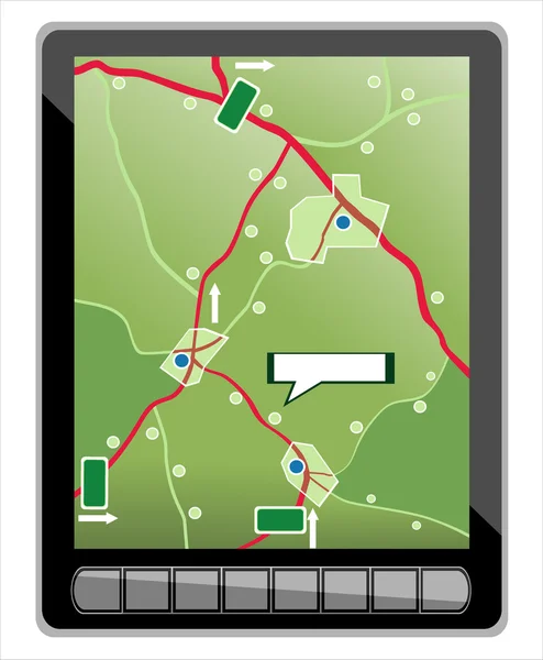 GPS navigační displej — Stockový vektor