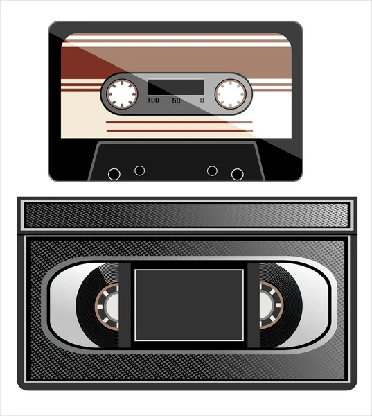 Videotape and cassette — Stock Vector