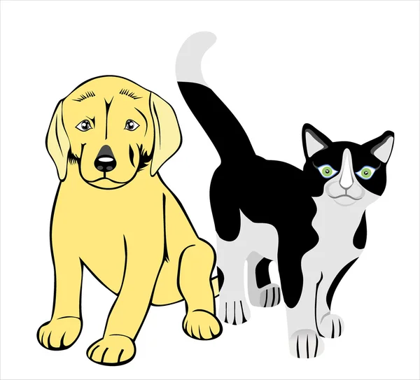 Gatos y perros. — Vector de stock