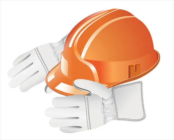 Casquette orange sur les gants — Image vectorielle