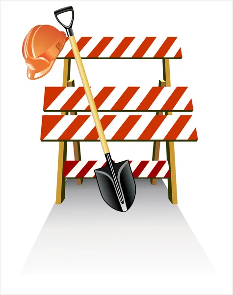 Working objects for road repair or construction — Stock Vector