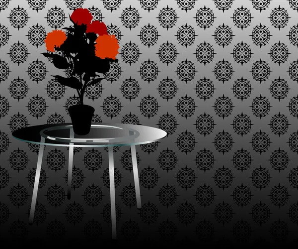 テーブルの生け花 — ストックベクタ