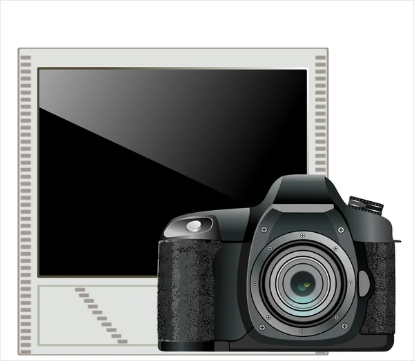 Photo camera with photos — Stock Vector