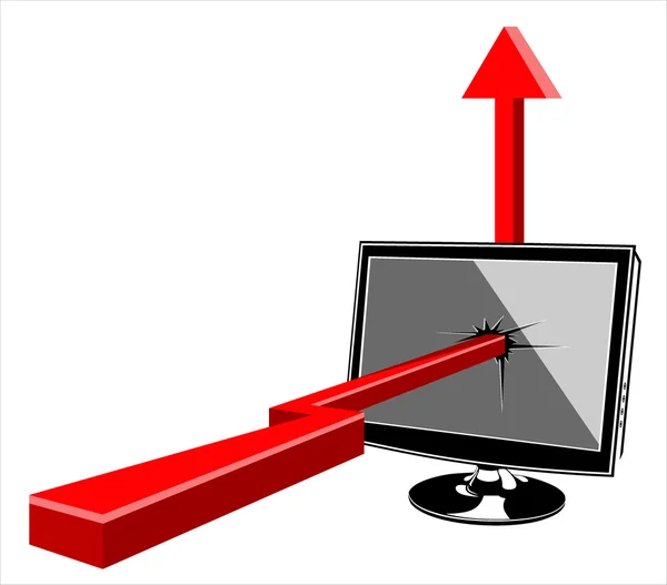 Exibição de computador e gráfico —  Vetores de Stock