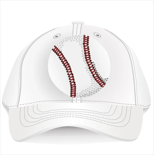 Baseball cap on baseball. — Stock Vector