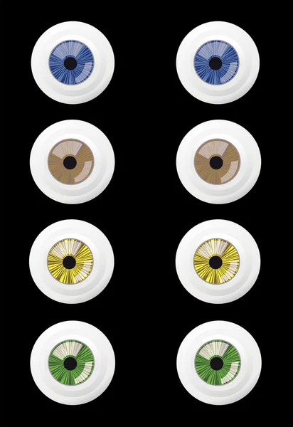 Set von 4 wirklich unterschiedlichen offenen Augen — Stockvektor