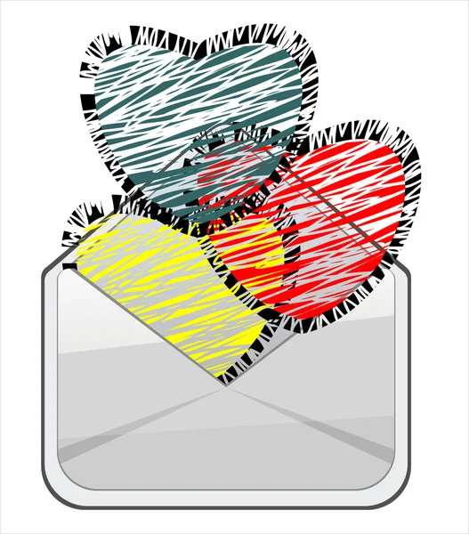 Heart into envelope — Stock Vector