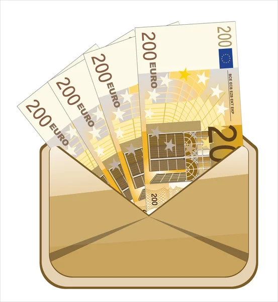 Money in envelope — Stock Vector