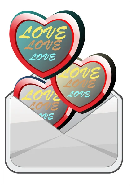 Heart into envelope — Stock Vector