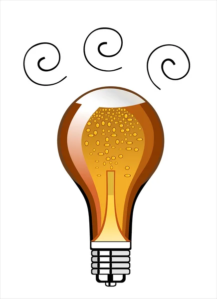 灯泡内的啤酒 — 图库矢量图片
