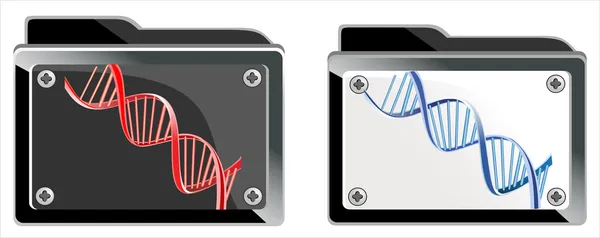 Folder with dna Icon — Stock Vector