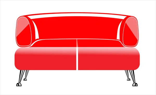 Rode sofa — Stockvector