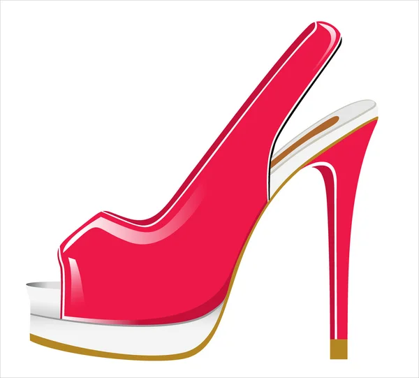 Rode womens schoen — Stockvector