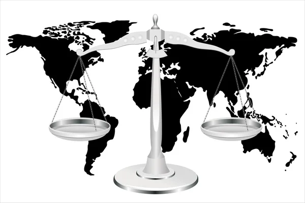 Escala y mapa del mundo — Archivo Imágenes Vectoriales